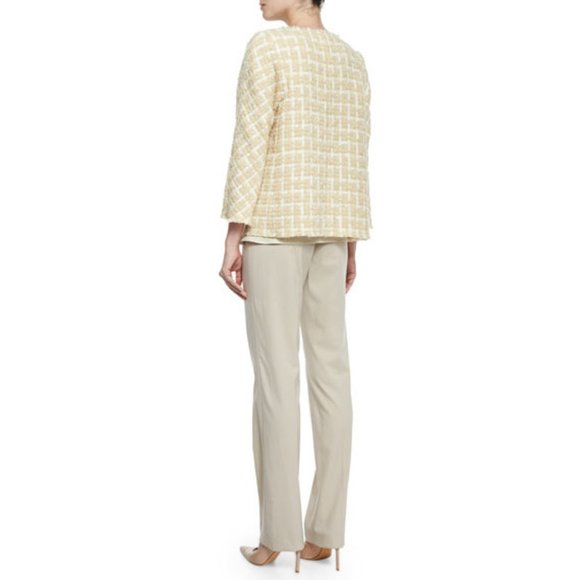 Womens Size Medium Lafayette 148 Venus Tweed Topper Jacket with Fringe Trim - Picture 2 of 6